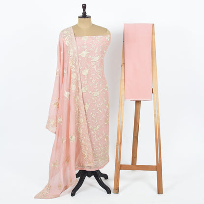 Unstitched Chanderi Suit Set