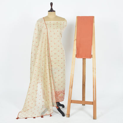 Unstitched Chanderi Suit Set