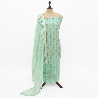 Unstitched Chanderi Suit Set