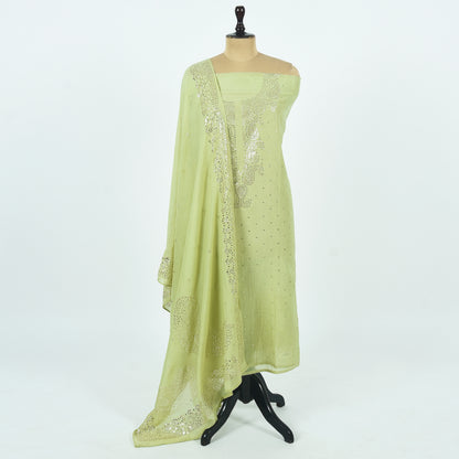 Unstitched Chanderi Suit Set