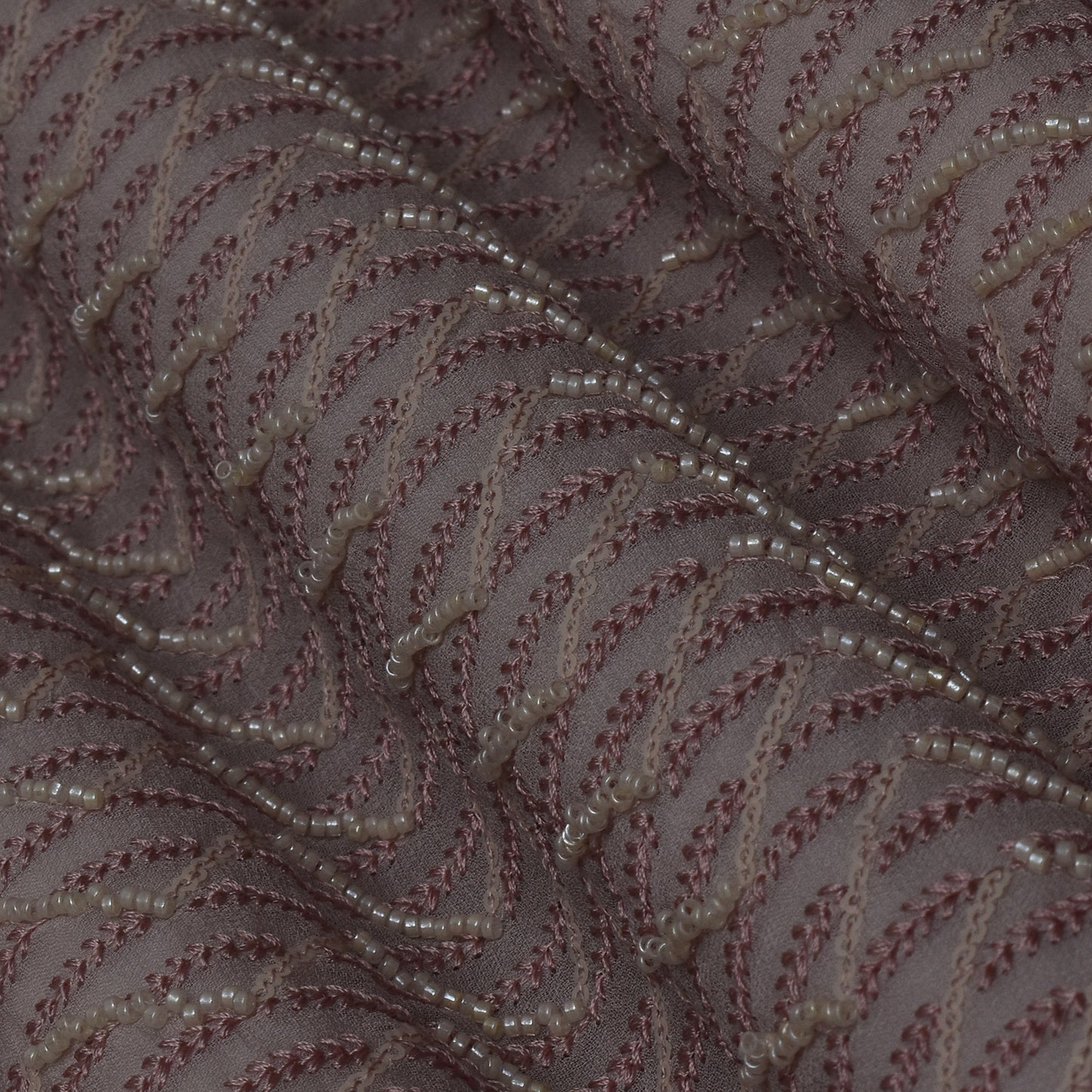 Grey Color Georgette Embroidery Fabric