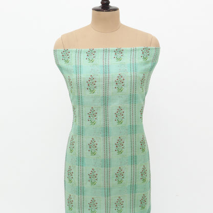 Unstitched Chanderi Suit Set