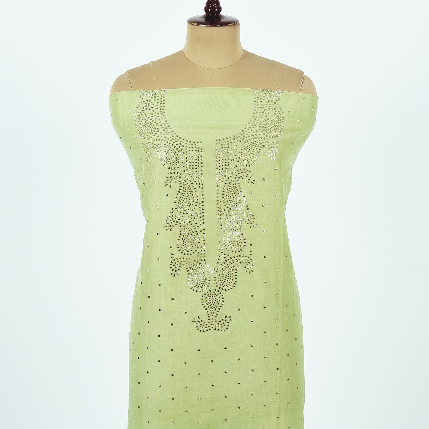 Unstitched Chanderi Suit Set