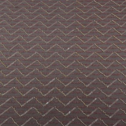 Grey Color Georgette Embroidery Fabric