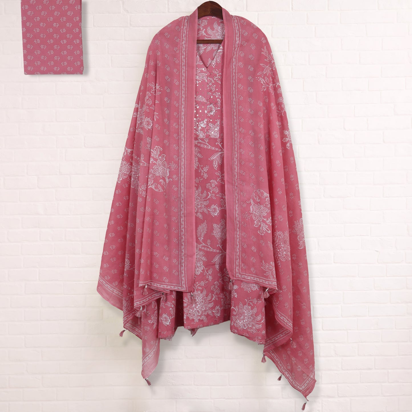 Semi Stitched Cotton Suit