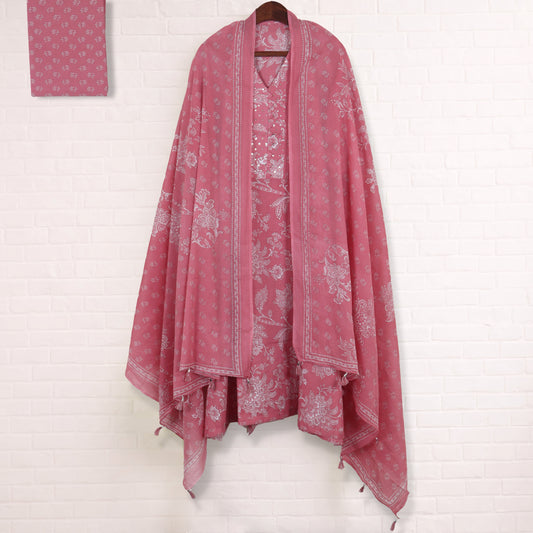 Semi Stitched Cotton Suit