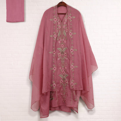 Semi Stitched Chanderi Suit