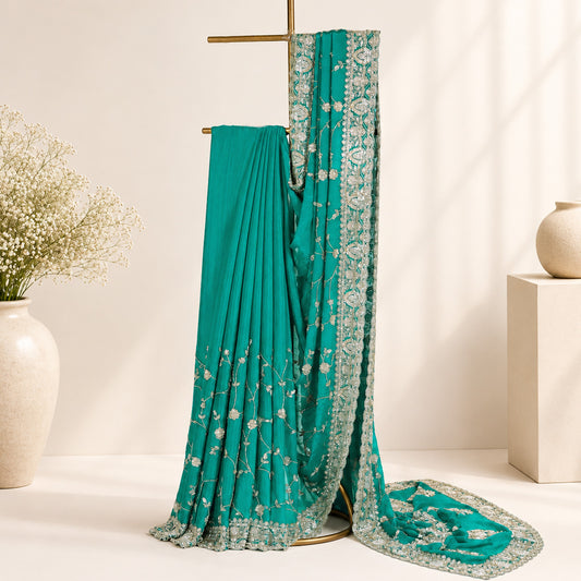 Elegant Turquoise Saree