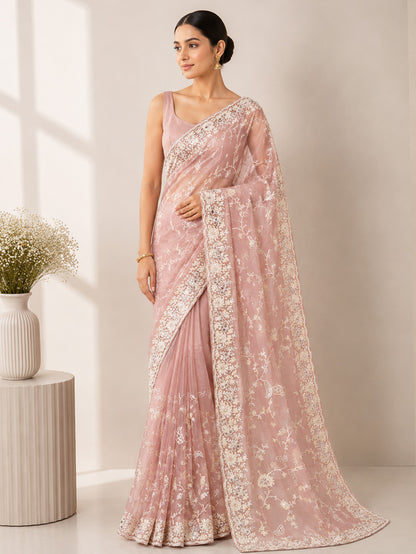 Dusty Rose Saree