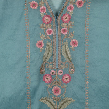 Semi Stitched Chanderi Suit