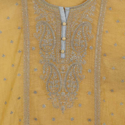 Semi Stitched Chanderi Suit