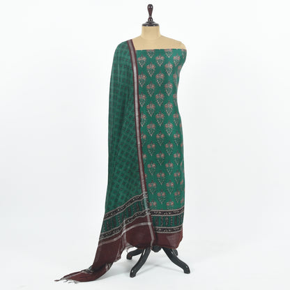 Unstitched Chanderi Suit Set