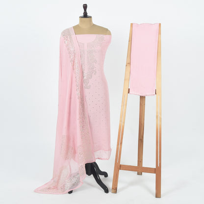 Unstitched Chanderi Suit Set