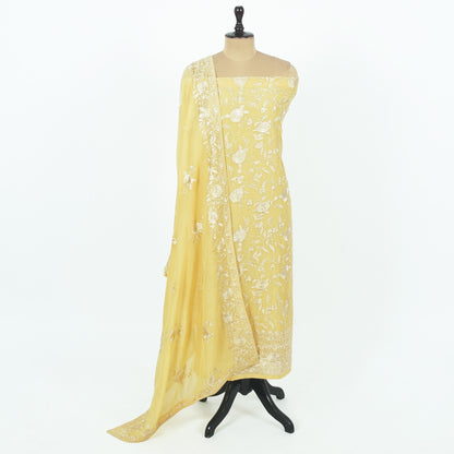 Unstitched Chanderi Suit Set