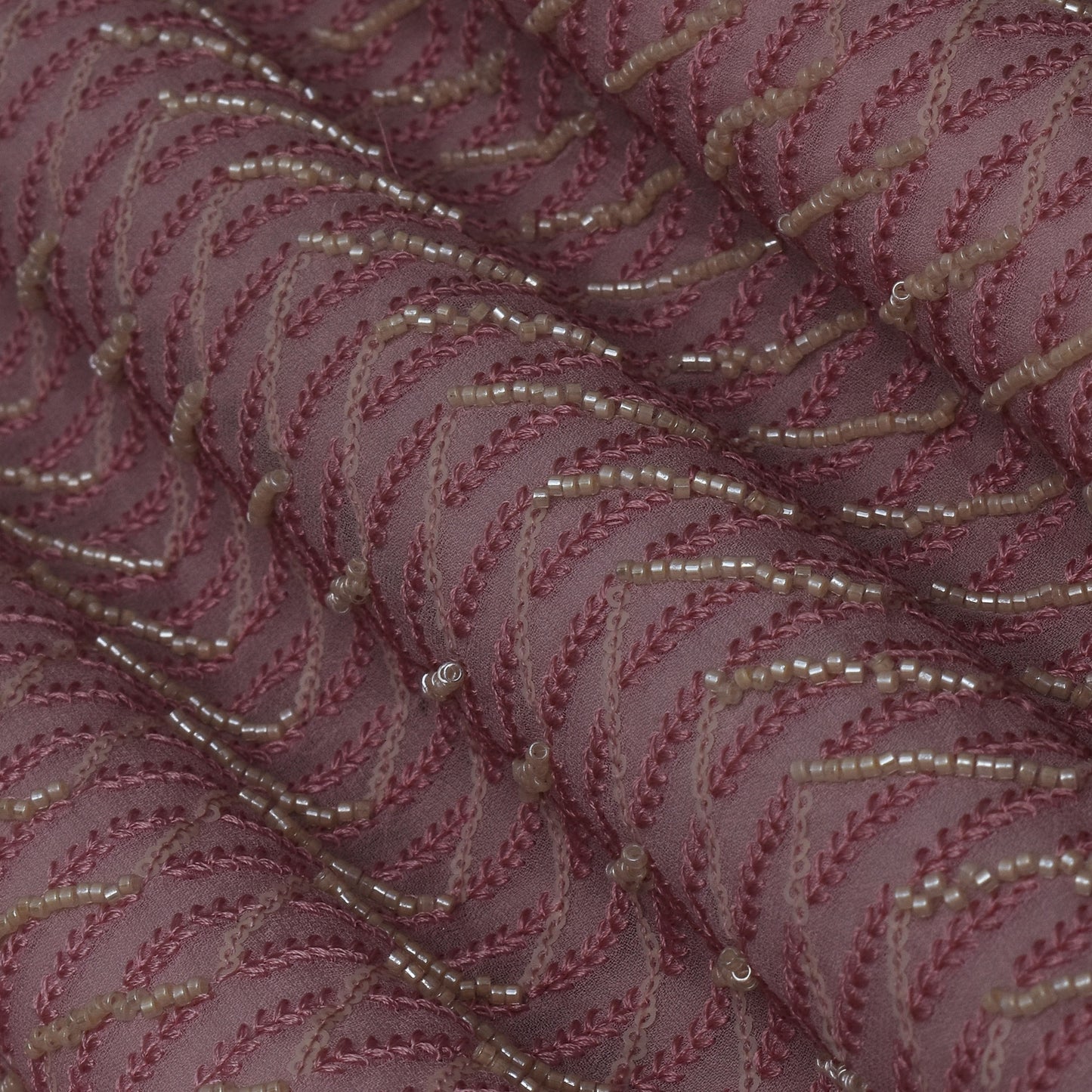 Pink Color Georgette Embroidery Fabric