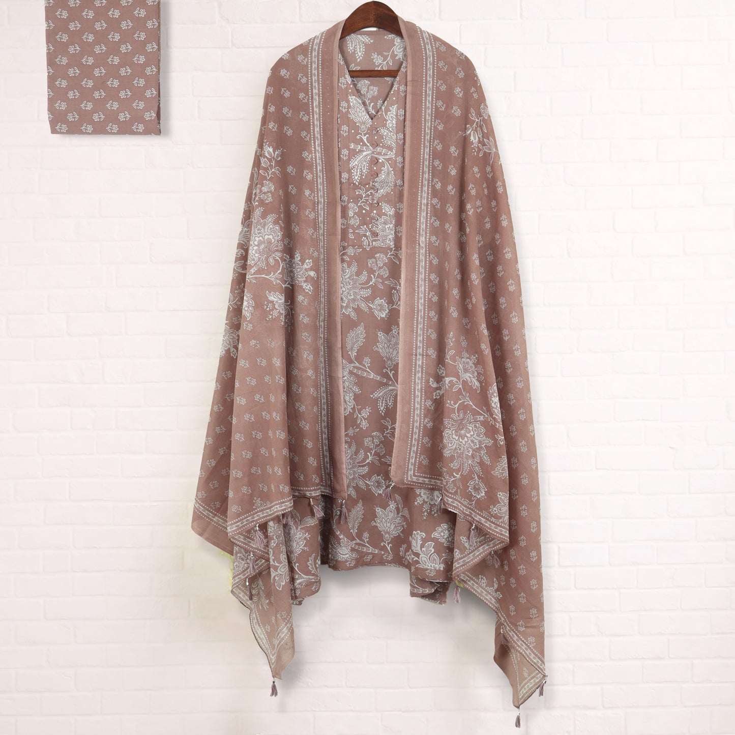 Semi Stitched Cotton Suit