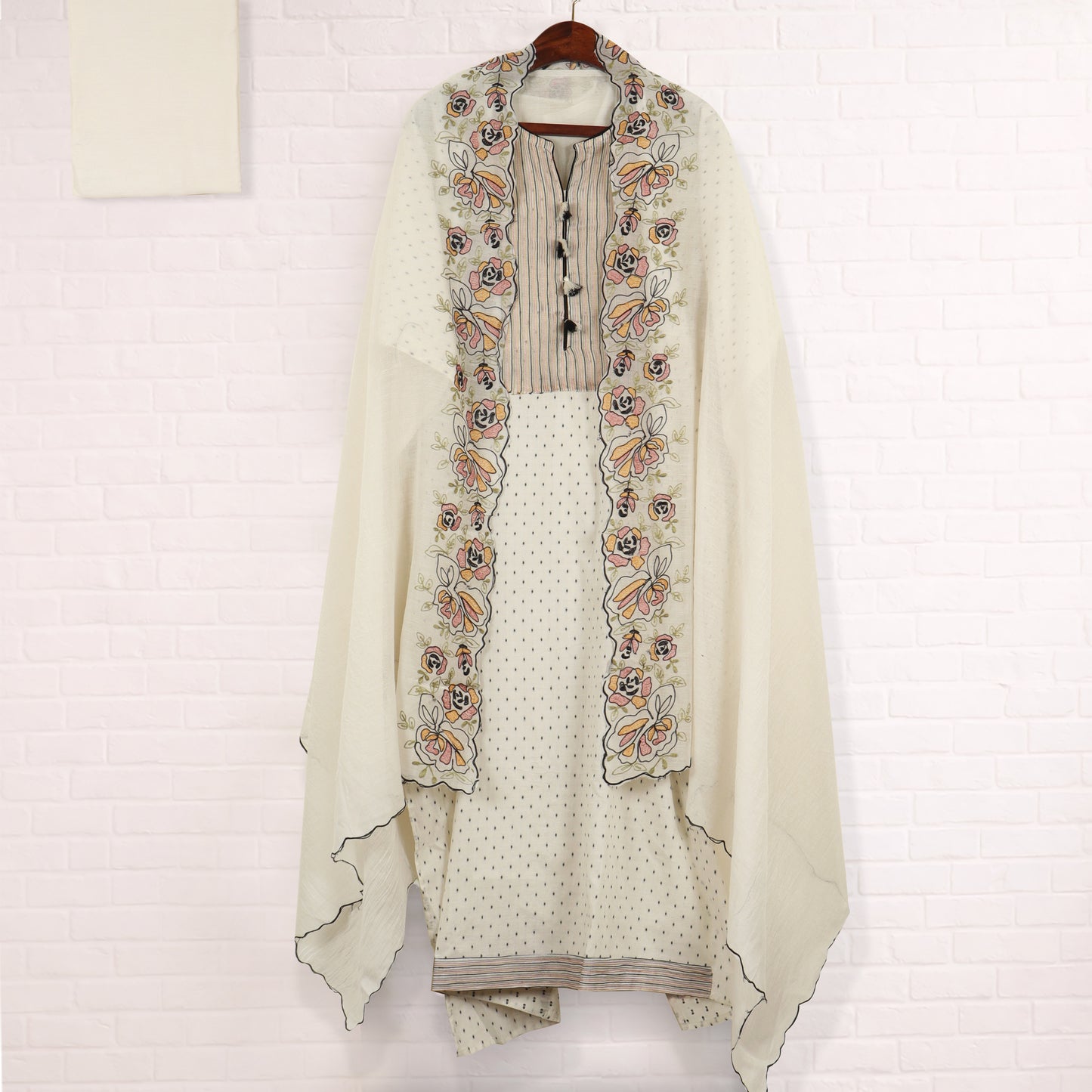 Semi Stitched Chanderi Suit