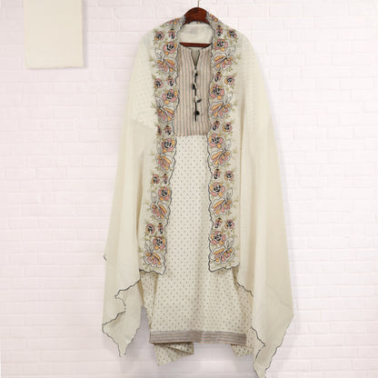 Semi Stitched Chanderi Suit