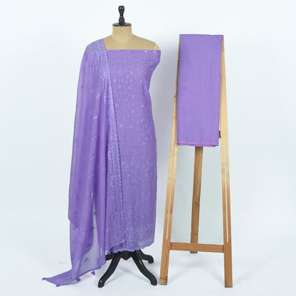 Unstitched Chanderi Suit Set