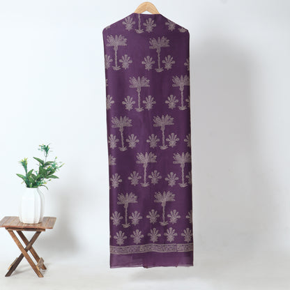 Purple Ethnic Chanderi Unstitched Suit Set
