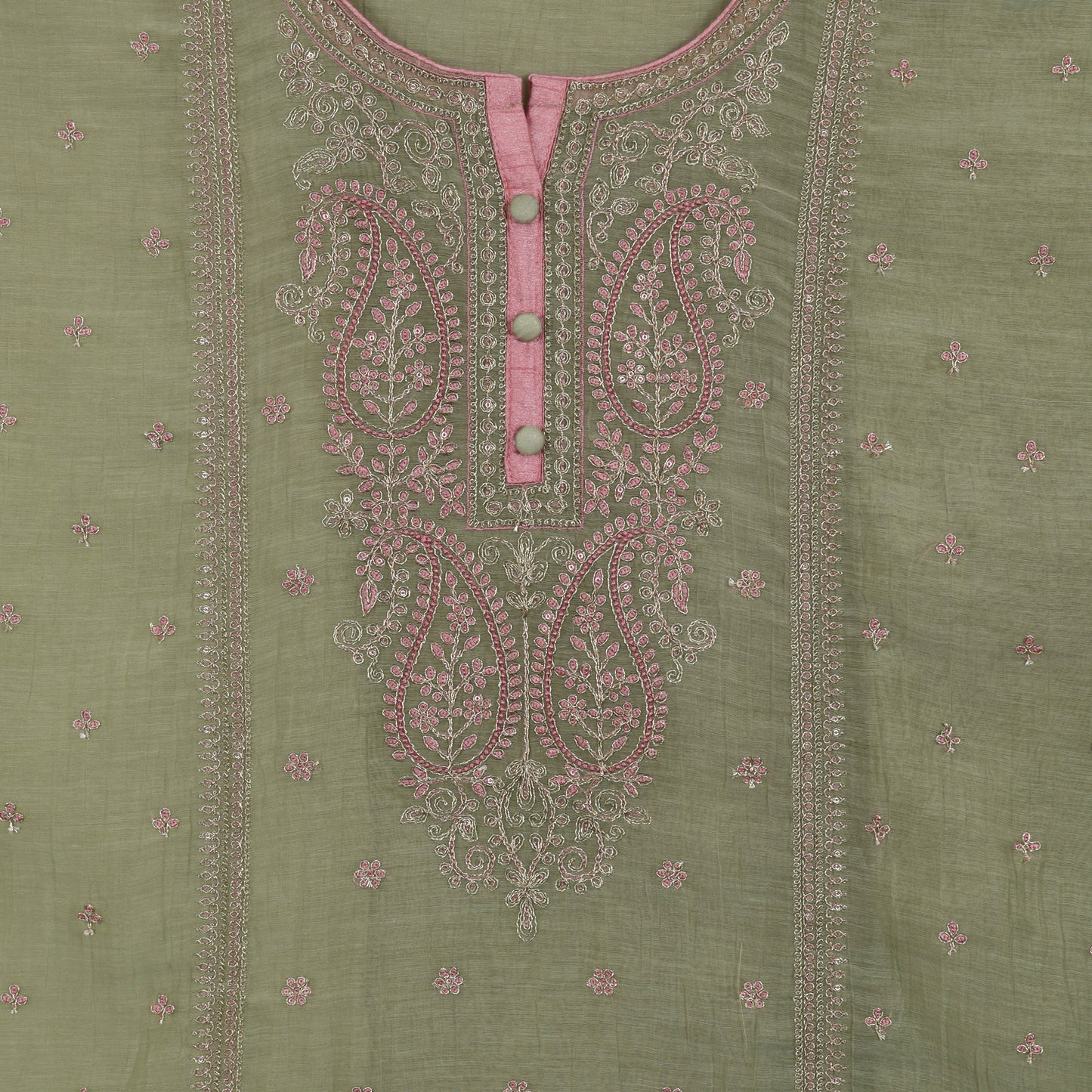 Semi Stitched Chanderi Suit