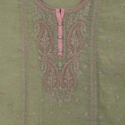 Semi Stitched Chanderi Suit