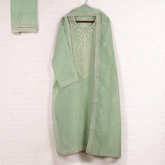 Semi Stitched Chanderi Suit