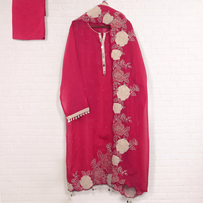 Semi Stitched Organza Suit