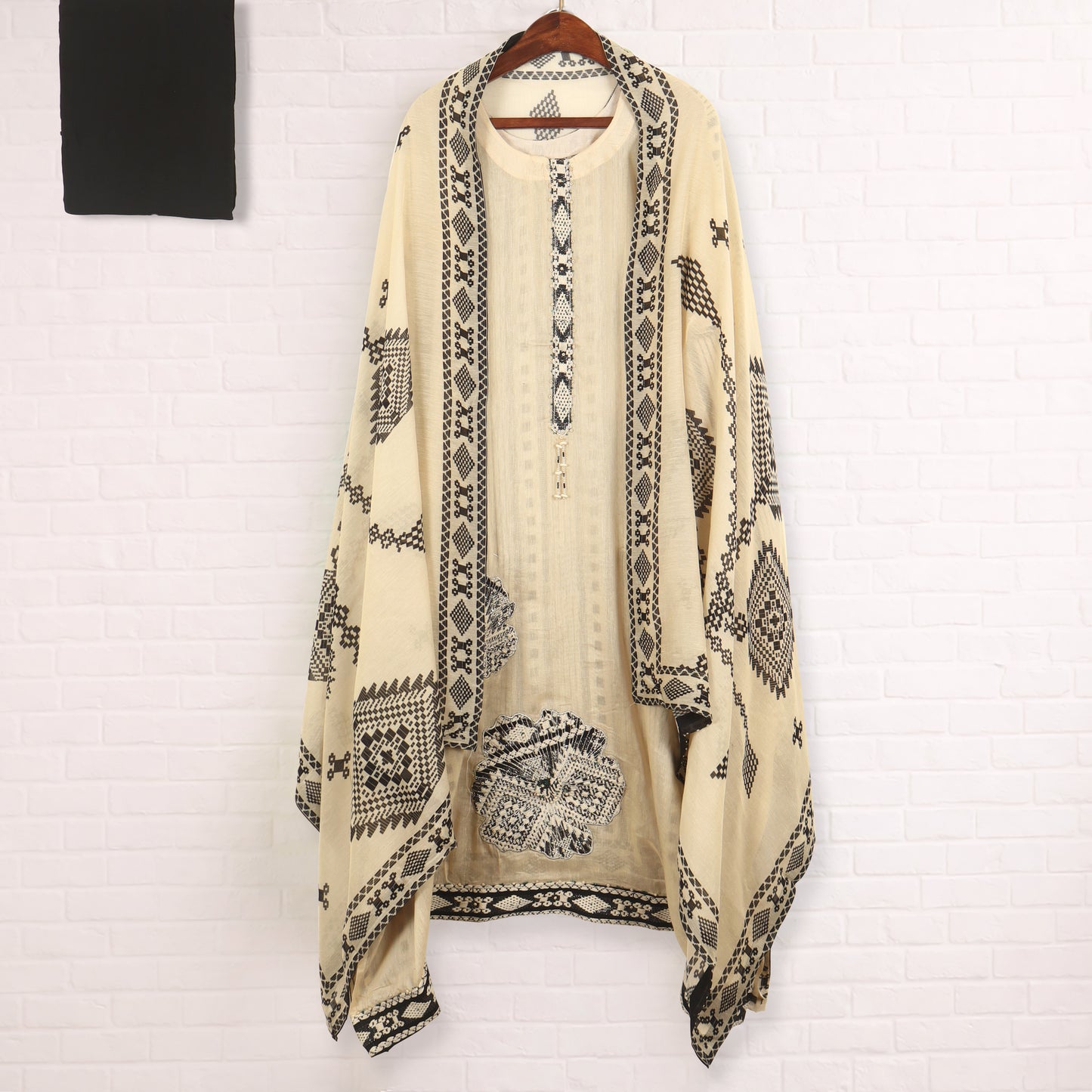 Semi Stitched Chanderi Suit