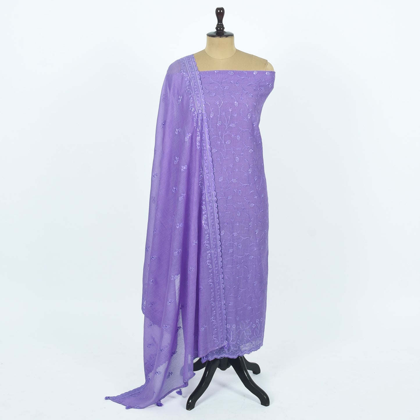 Unstitched Chanderi Suit Set