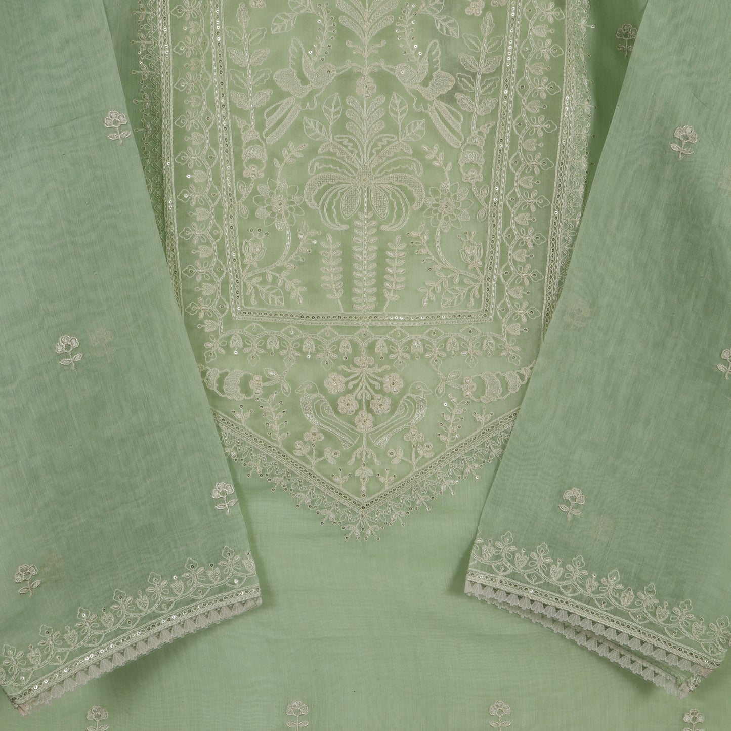 Semi Stitched Chanderi Suit