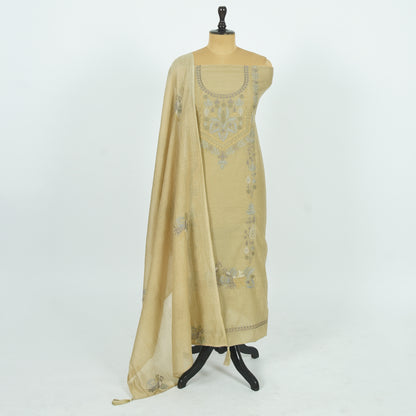 Unstitched Chanderi Suit Set