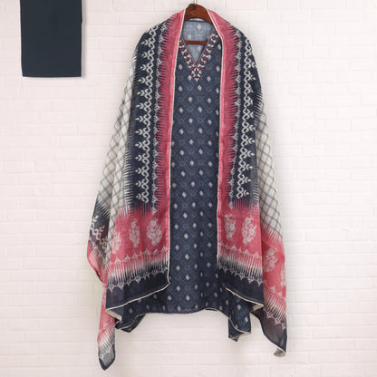 Semi Stitched Linen Suit