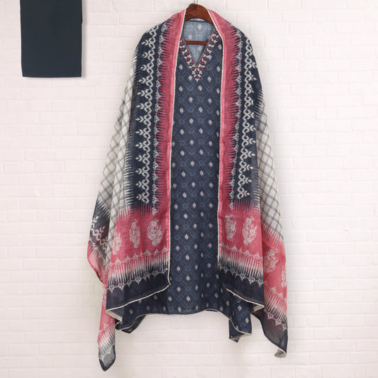 Semi Stitched Linen Suit