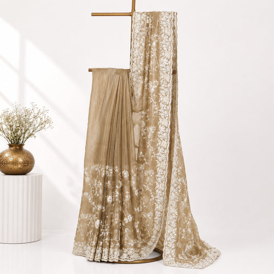 Beige Gold Saree