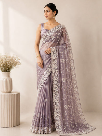 Dusty Lavender Saree
