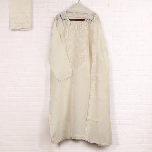 Semi Stitched Chanderi Suit