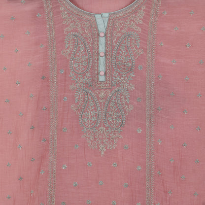 Semi Stitched Chanderi Suit