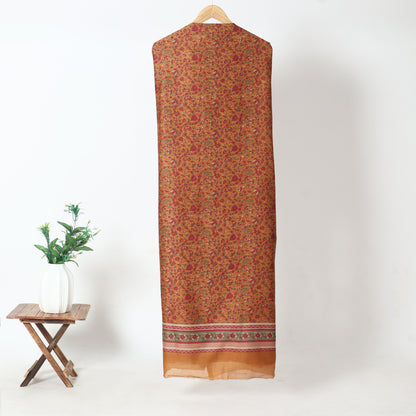 Mustard Floral Chanderi Unstitched Suit Set