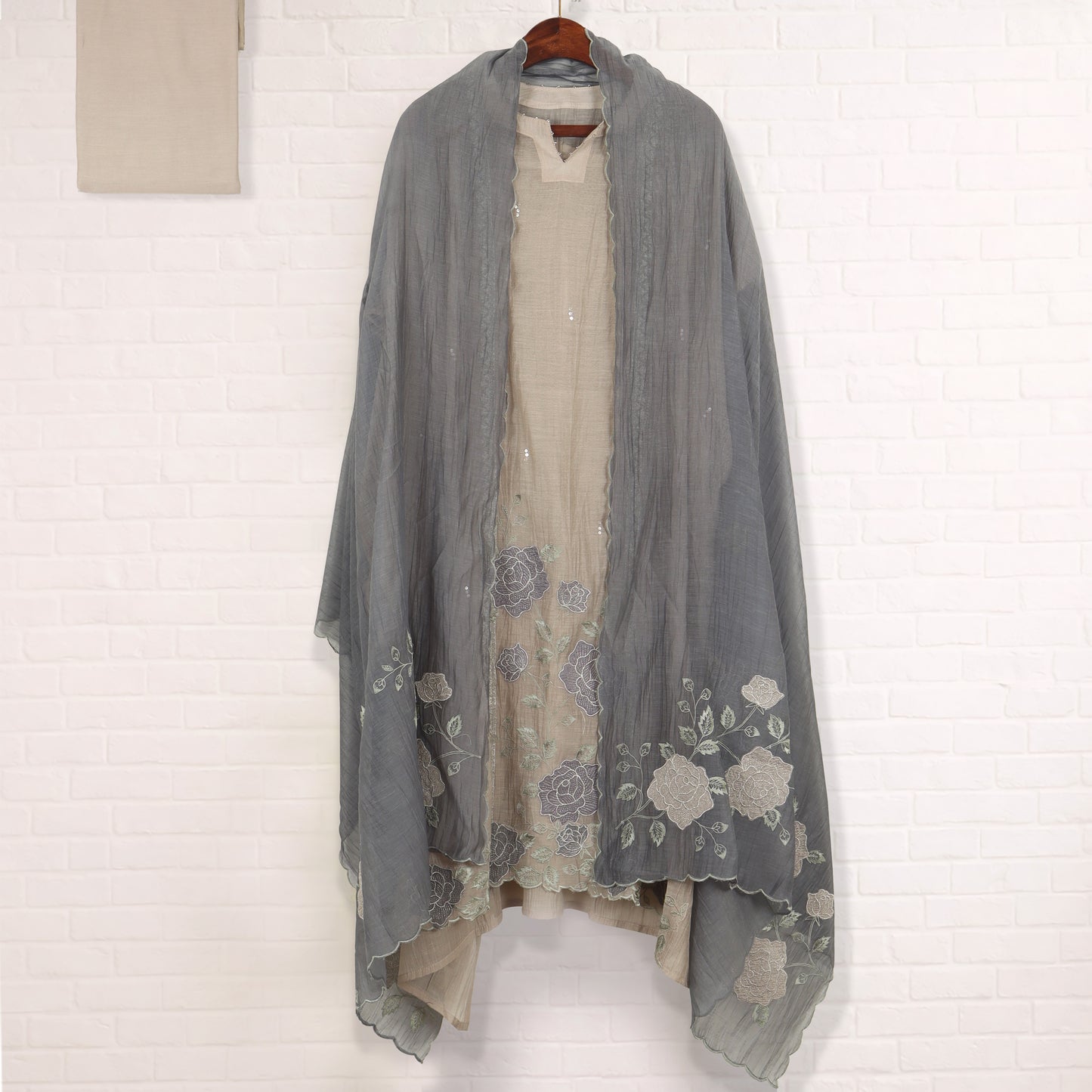 Semi Stitched Chanderi Suit