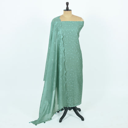 Unstitched Chanderi Suit Set