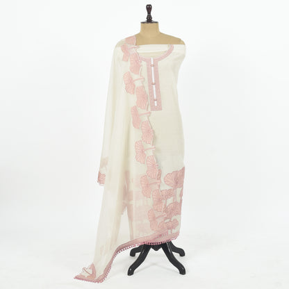 Unstitched Chanderi Suit Set