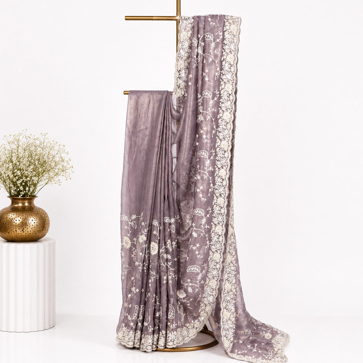 Dusty Lavender Saree