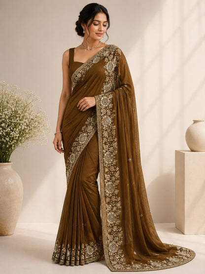 Elegant Brown Saree