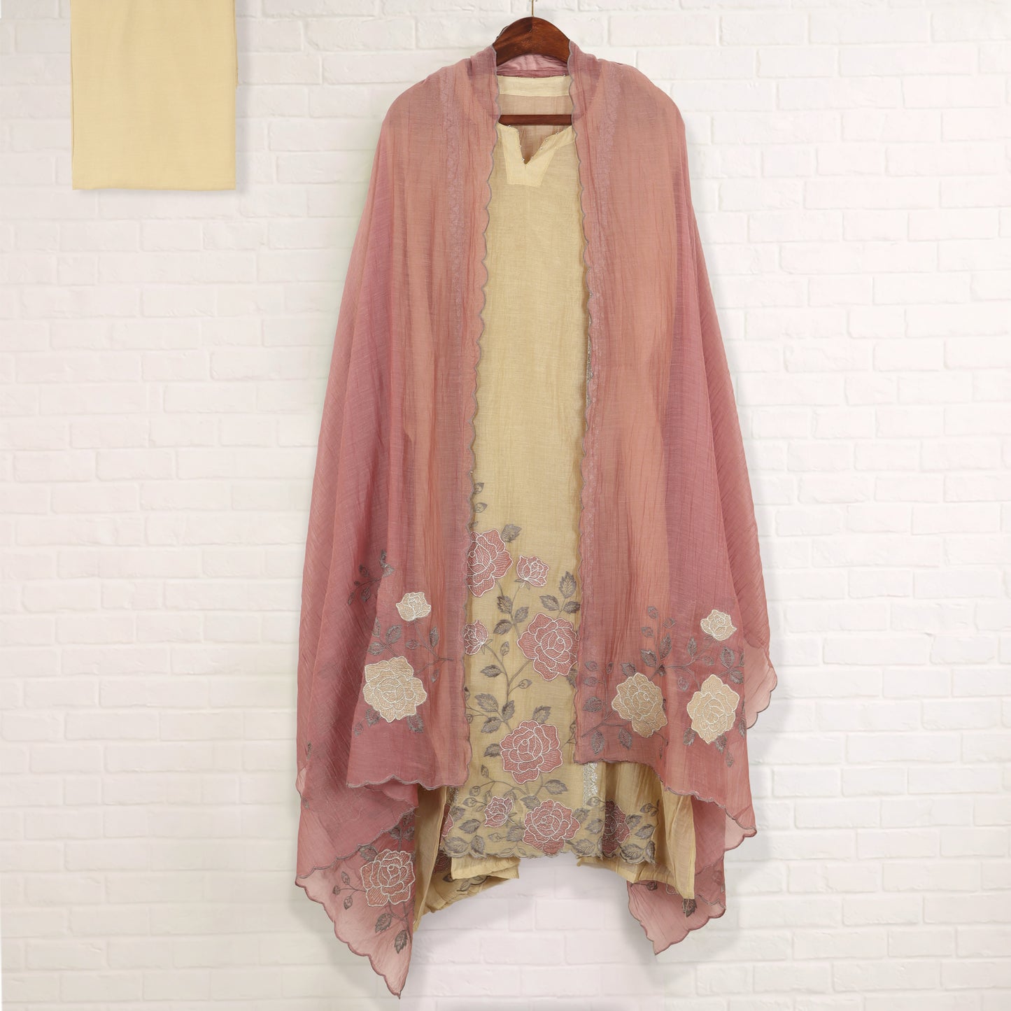 Semi Stitched Chanderi Suit