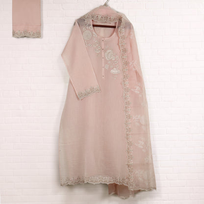 Semi Stitched Chanderi Suit