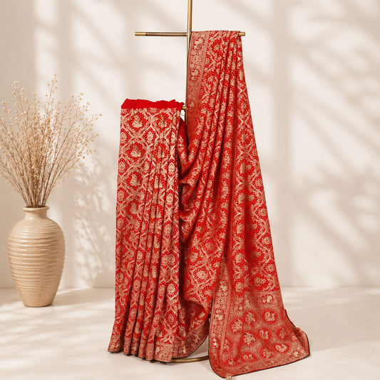 Pure Banarasi Unfinished Saree