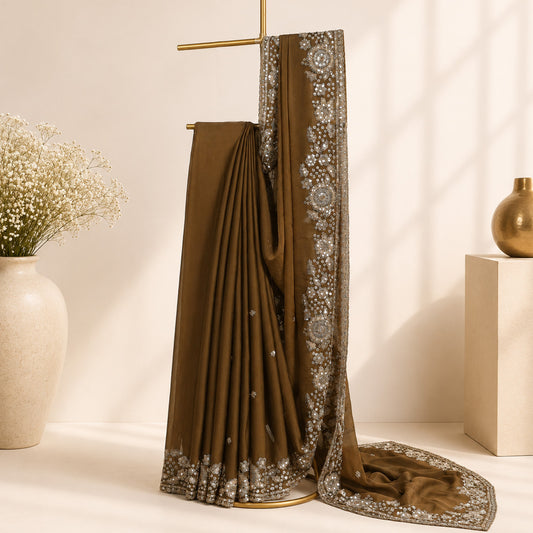Elegant Brown Saree