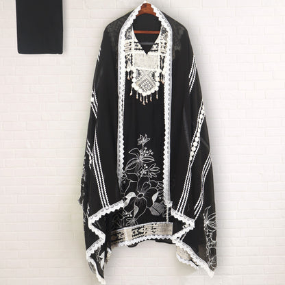 Semi Stitched Chanderi Suit