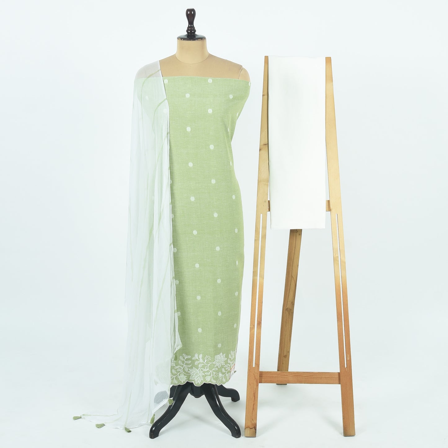 Unstitched Chanderi Suit Set